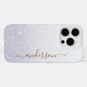 Coques Case-Mate iPhone Nom monogrammé pailleté élégant (Verso (horizontal))
