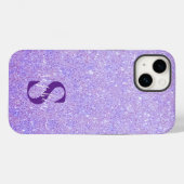 Coques Case-Mate iPhone Nom monogrammé pailleté élégant (Verso (horizontal))