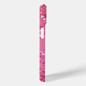 Coques Case-Mate iPhone Nom Monogramme Paillettes Rose Chaud Filleul (Verso / Droite)