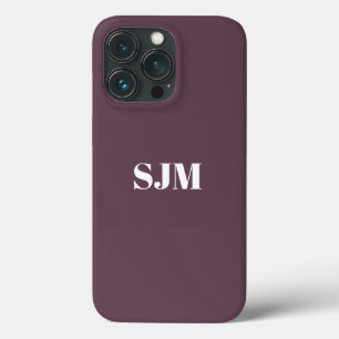 Case-Mate iPhone Case Nom monogramme personnalisé minimaliste aubergine