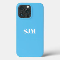 Nom monogramme personnalisé minimaliste bleu ciel