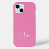 Coques Case-Mate iPhone Nom Monogrammé Rose Chaud Blanc Minimal Minimalist (Verso)