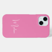 Coques Case-Mate iPhone Nom Monogrammé Rose Chaud Blanc Minimal Minimalist (Verso (horizontal))
