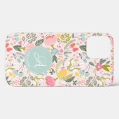 Coques Case-Mate iPhone Nom monogramme rose mignon personnalisé girly (Verso (horizontal))