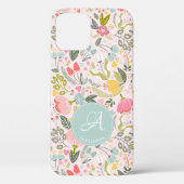 Coques Case-Mate iPhone Nom monogramme rose mignon personnalisé girly (Verso)