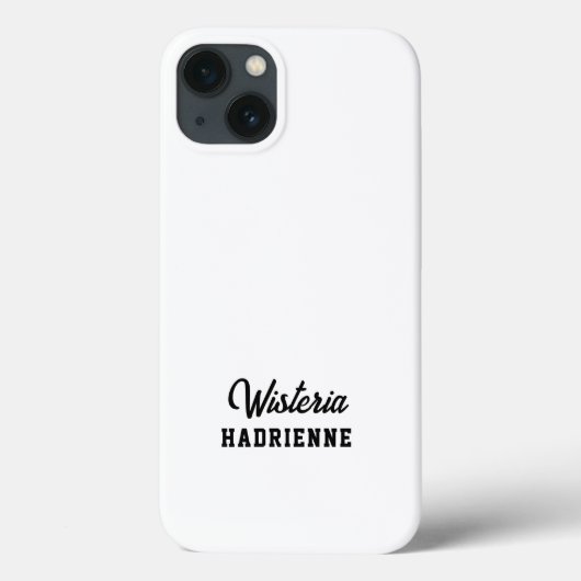 Coques Case-Mate iPhone Nom Monogramme Sportif Noir Blanc Moderne (Verso)