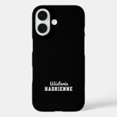 Coques Case-Mate iPhone Nom Monogramme Sportif Noir Blanc Moderne (Verso)