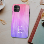 Case-Mate iPhone Case Nom Monogramme violet<br><div class="desc">Cette coque iphone design est décorée d'un design à l'ombre dans les tons violet et rose. Facilement personnalisable avec votre nom,  et monogramme. Utilisez l'option Personnaliser supplémentaire pour modifier la taille,  le style ou la couleur du texte si vous le souhaitez.</div>