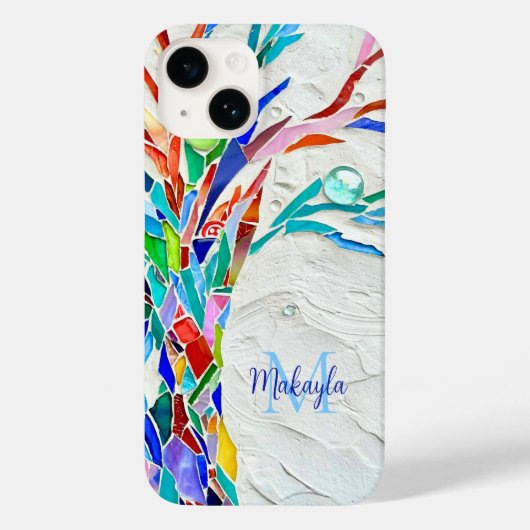 Coques Case-Mate iPhone Nom Mosaïque de monogramme (Verso)