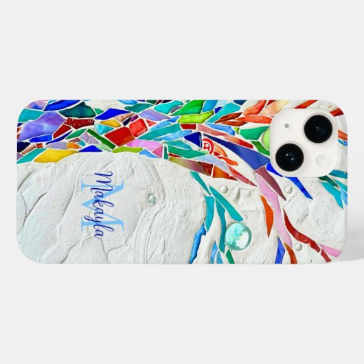 Coques Case-Mate iPhone Nom Mosaïque de monogramme (Verso (horizontal))