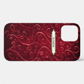 Coques Case-Mate iPhone Nom Motif Elegant Red Swirls (Verso (horizontal))