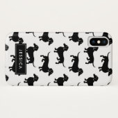 Coques Case-Mate iPhone Nom noir et blanc de coutume de teckels (Dos (Horizontal))