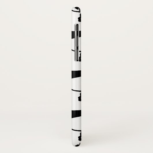 Coques Case-Mate iPhone Nom noir et blanc de coutume de teckels (Dos/Gauche)