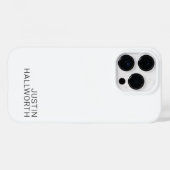 Coques Case-Mate iPhone Nom noir moderne en blanc (Verso (horizontal))