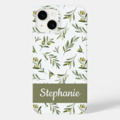 Coques Case-Mate iPhone Nom Olives Aquarelle Vert Sage (Verso)