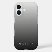 Coques Case-Mate iPhone Nom ou mot classique | Dégradé gris (Verso)