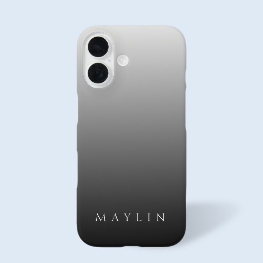 Coques Case-Mate iPhone Nom ou mot classique | Dégradé gris