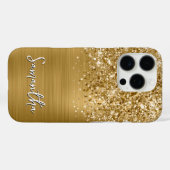 Coques Case-Mate iPhone Nom Pailleté Or Glamour (Verso (horizontal))