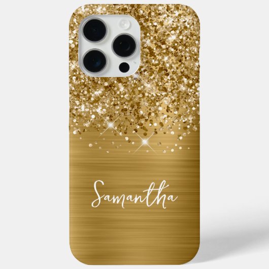Coques Case-Mate iPhone Nom Pailleté Or Glamour (Verso)