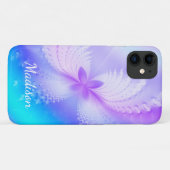 Coques Case-Mate iPhone Nom Papillon Abstrait Féminin Violet Moderne (Dos (Horizontal))