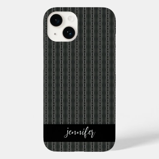 Coques Case-Mate iPhone Nom personnalisable Gris acier sans soudure motif (Verso)