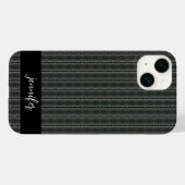 Coques Case-Mate iPhone Nom personnalisable Gris acier sans soudure motif (Verso (horizontal))