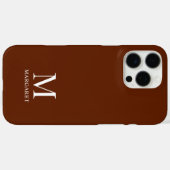 Coques Case-Mate iPhone nom personnalisable maroon unique initial (Verso (horizontal))