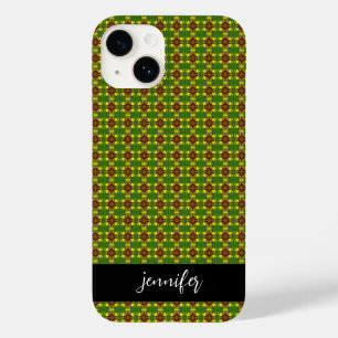 Coque Pour iPhone 14 Nom personnalisable Modèle floral coloré