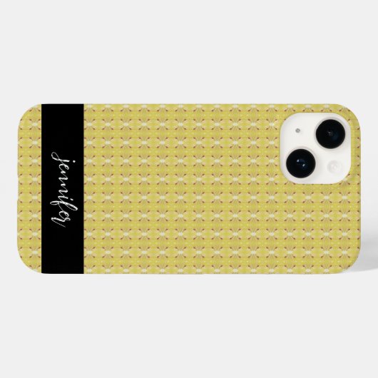 Coques Case-Mate iPhone Nom personnalisable motif citron sans soudure (Verso (horizontal))