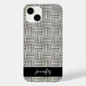 Coques Case-Mate iPhone Nom personnalisable motif en bois sans soudure (Verso)