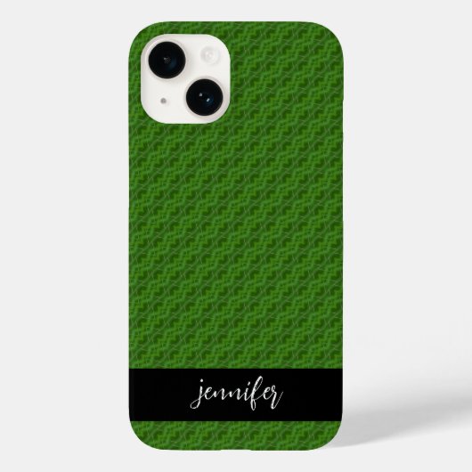 Coques Case-Mate iPhone Nom personnalisable Motif floral vert (Verso)