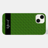 Coques Case-Mate iPhone Nom personnalisable Motif floral vert (Verso (horizontal))