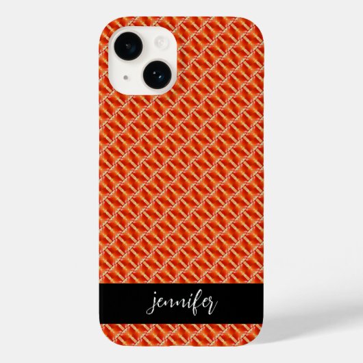 Coques Case-Mate iPhone Nom personnalisable motif orange transparent (Verso)