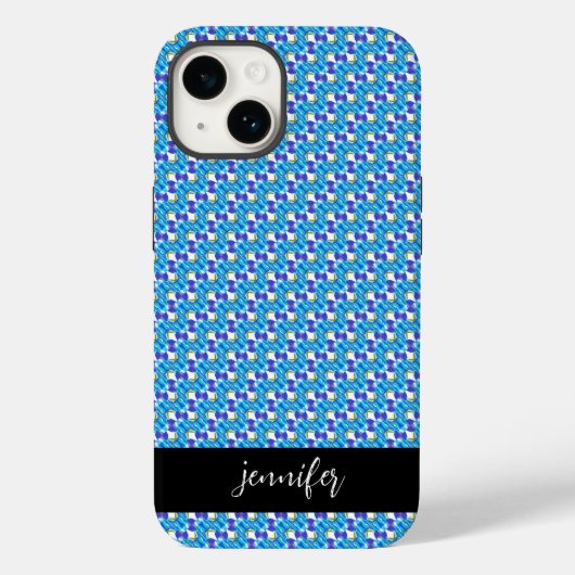 Coques Case-Mate iPhone Nom personnalisable motif orchidées bleues (Verso)