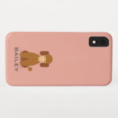 Coques Case-Mate iPhone Nom personnalisable| Petit chien de caniche (Dos (Horizontal))