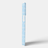 Coques Case-Mate iPhone Nom personnalisable, texte, bleu clair blanc (Verso / Droite)