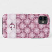 Coques Case-Mate iPhone Nom personnalisé 1920s Radiant Dusky Rose Dot Mand (Dos (Horizontal))