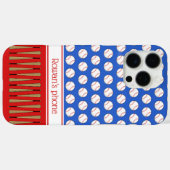 Coques Case-Mate iPhone Nom personnalisé à motif de baseball (Verso (horizontal))