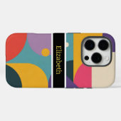 Coques Case-Mate iPhone Nom personnalisé Abstrait moderne géométrique (Verso (horizontal))