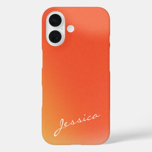 Coques Case-Mate iPhone Nom personnalisé Abstrait Retro Gradient Orange (Verso)