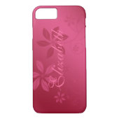Coques Case-Mate iPhone Nom personnalisé Abstrait rose chaud (Dos)