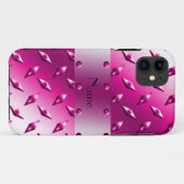 Coques Case-Mate iPhone Nom personnalisé acier diamant rose (Dos (Horizontal))