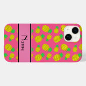 Coques Case-Mate iPhone Nom personnalisé ananas rose jaune (Verso (horizontal))