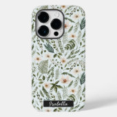 Coques Case-Mate iPhone Nom personnalisé Aquarelle Floral (Verso)