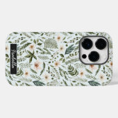 Coques Case-Mate iPhone Nom personnalisé Aquarelle Floral (Verso (horizontal))
