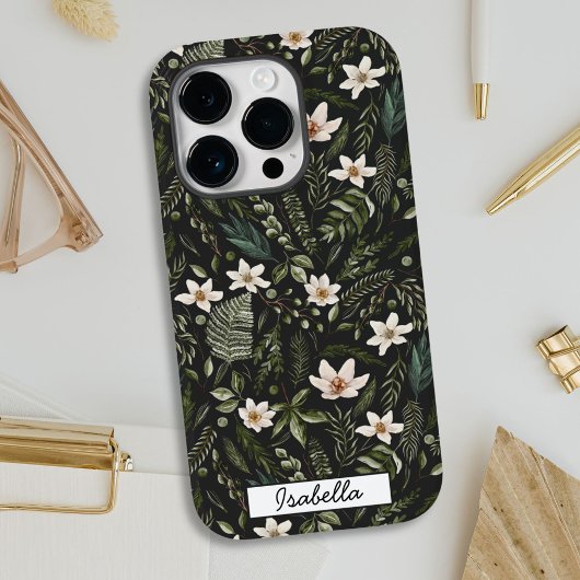 Coques Case-Mate iPhone Nom personnalisé Aquarelle Floral