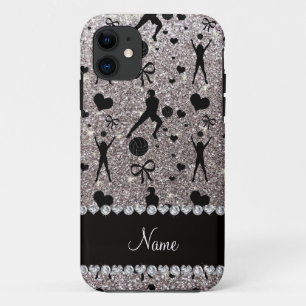 Etui iPhone Case-Mate Nom personnalisé argent parties scintillant volley