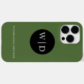 Coques Case-Mate iPhone Nom personnalisé avec monogramme (Verso (horizontal))