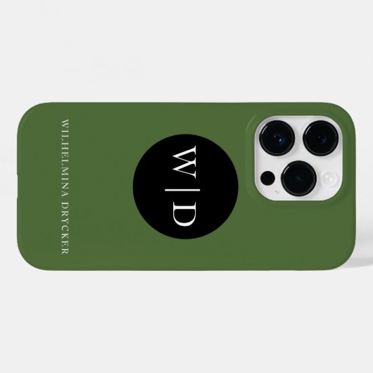 Coques Case-Mate iPhone Nom personnalisé avec monogramme (Verso (horizontal))