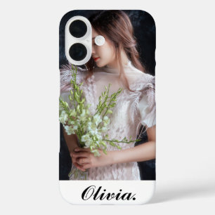 Coques iPhone 16 Nom personnalisé avec photo